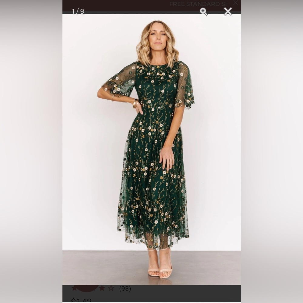 Baltic Born -Arabella Embroidered Tulle Maxi Dress